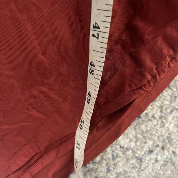 Asymmetrical Ruched Dress Womens Medium Rust Red Sleeveless Scoop Neck Bodycon - Picture 3 of 6